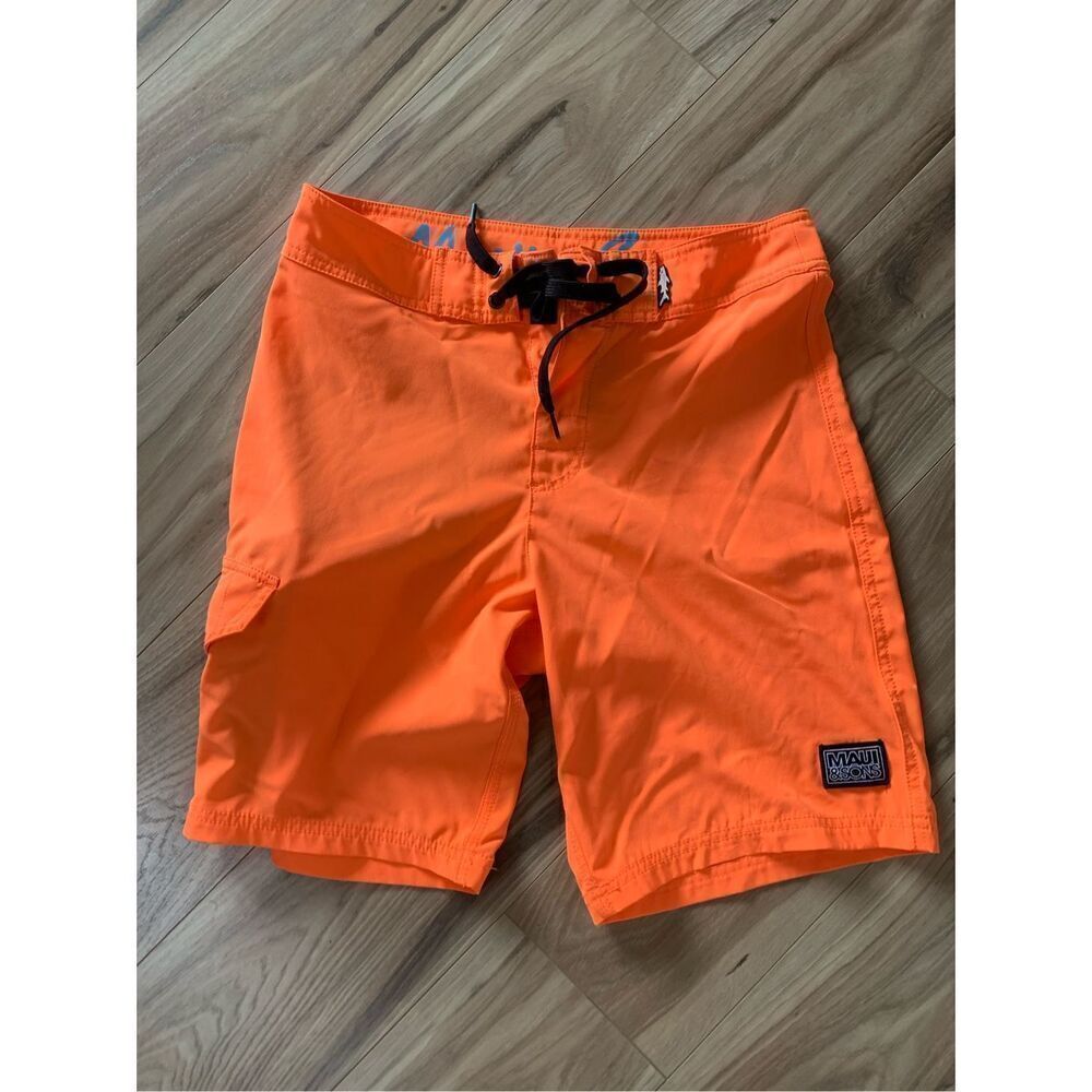 Maui & Sons Board Shorts Orange Swim Trunks Beach Surf Shorts
